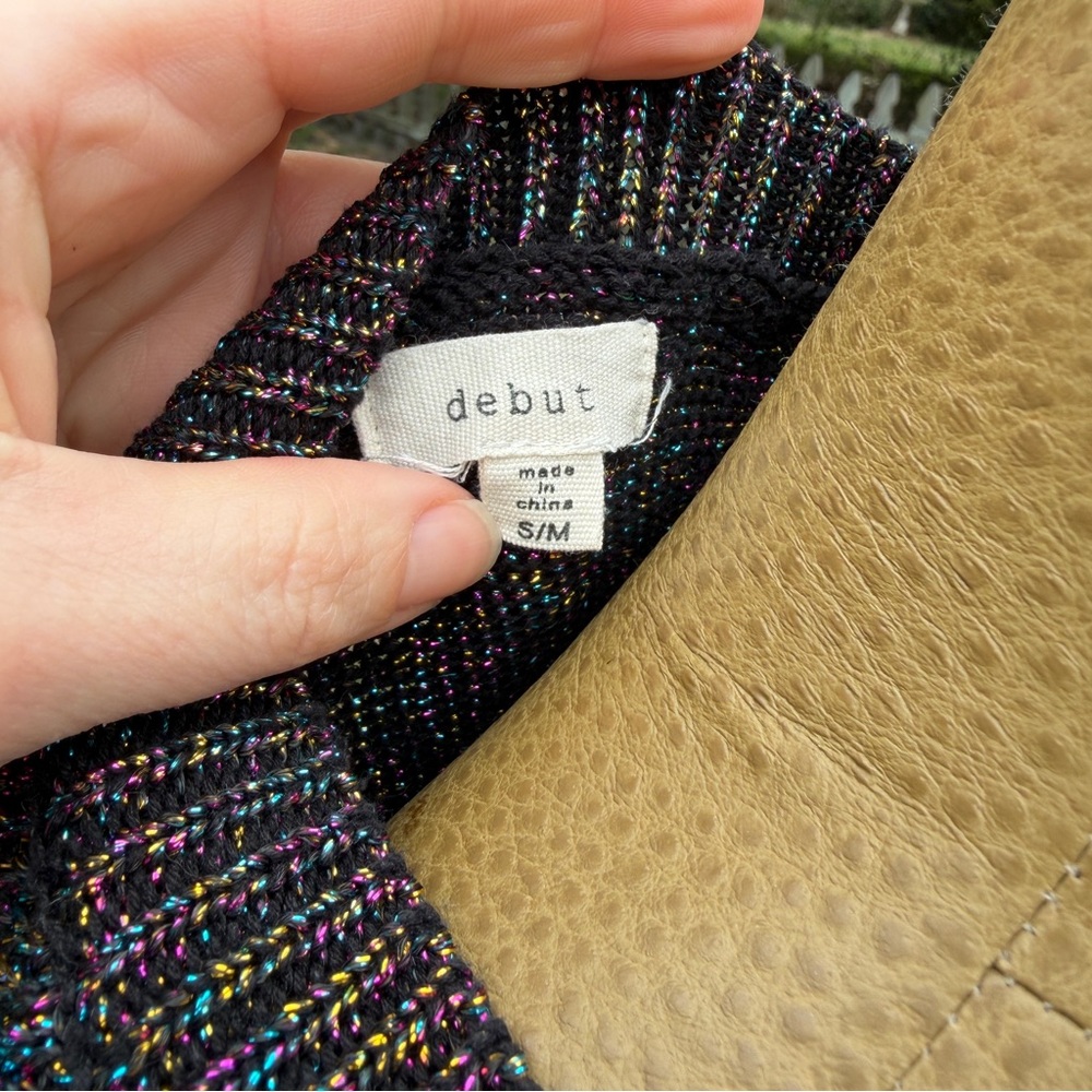 Debut Multicolor Short Sleeve Pullover Sweater - Picture 15 of 16